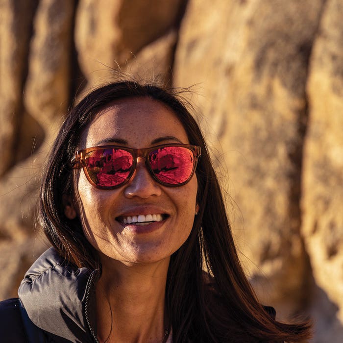 Suncloud Topsail Series Sunglasses, Evolve, Cat Eye, Crystal Amber, Polarized, Red Mirror Lens