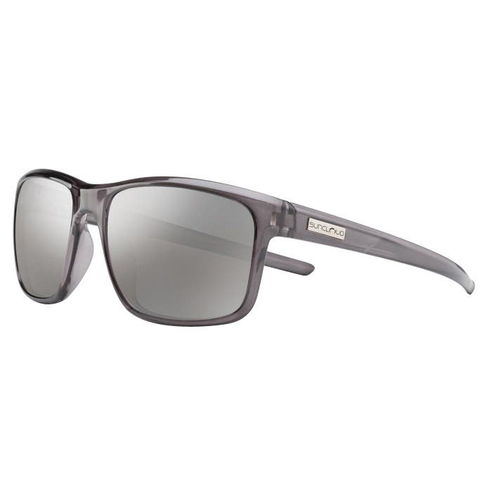 Suncloud Respek Series Sunglasses, Evolve, Rectangular, Grilamid, Transparent Gray, Polarized