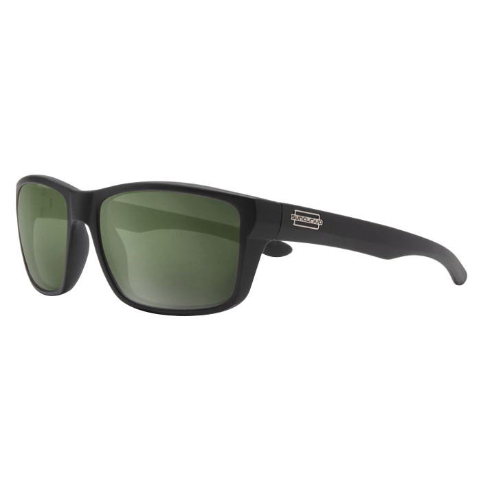 Suncloud Mayor Series Sunglasses, Evolve, Black, Polarized, Gray Green Lens
