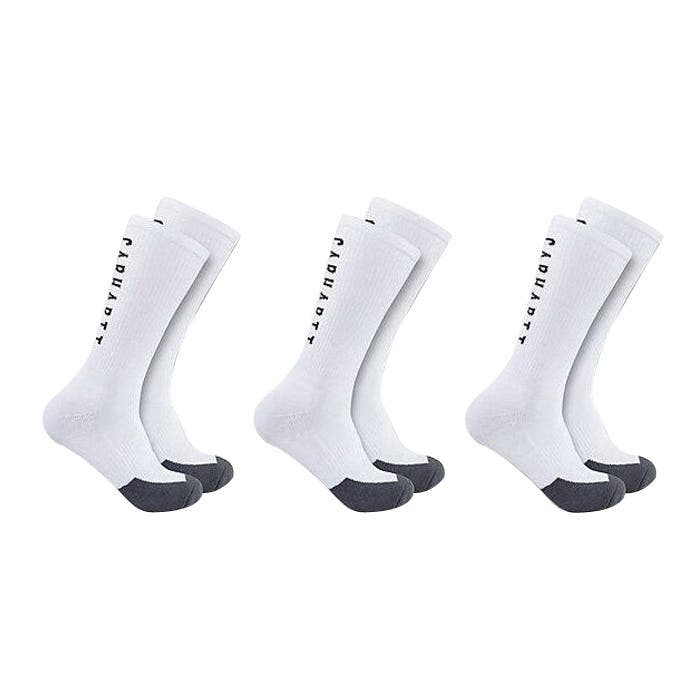 Carhartt Crew Socks, Men's, L, Elastane/Nylon/Polyester, White