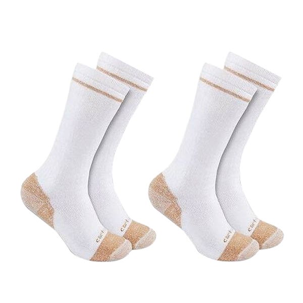 Carhartt Boot Socks, Men's, XL, Cotton/Codura Nylon/Lycra Spandex/Nylon, White