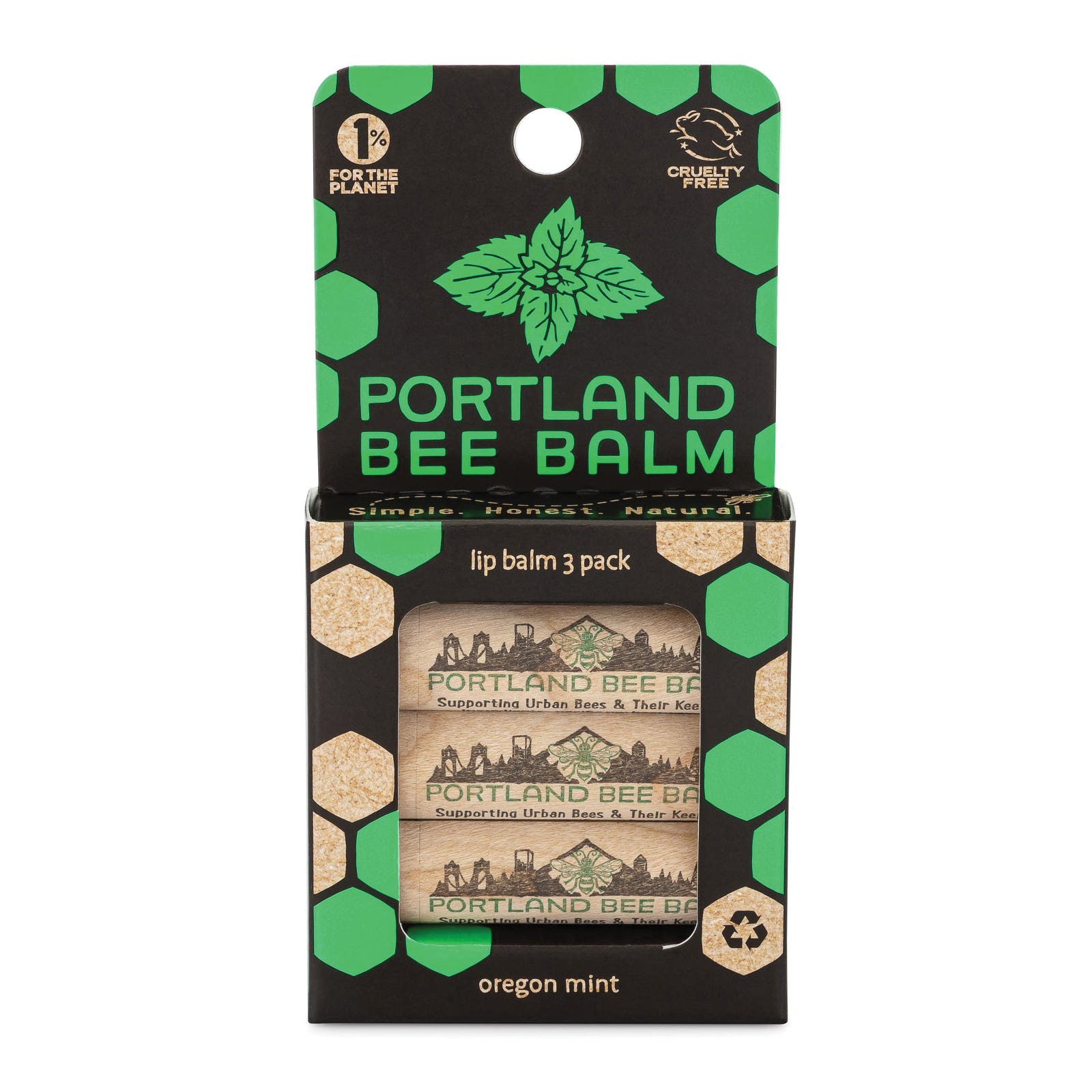Portland Bee Balm Oregon Mint Lip Balm 3 Pack