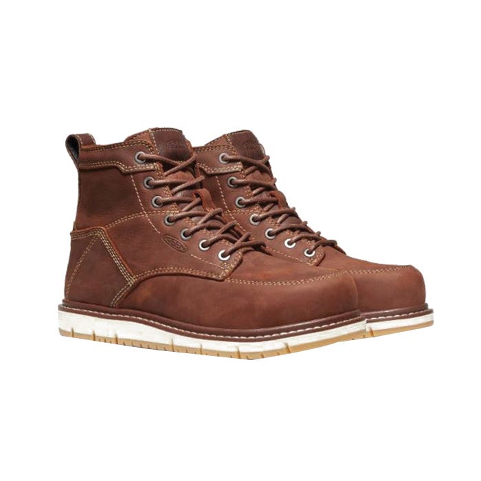 Keen San Jose Series Medium-Duty Work Boots, 9.5, M W, Gingerbread/Gum, Leather