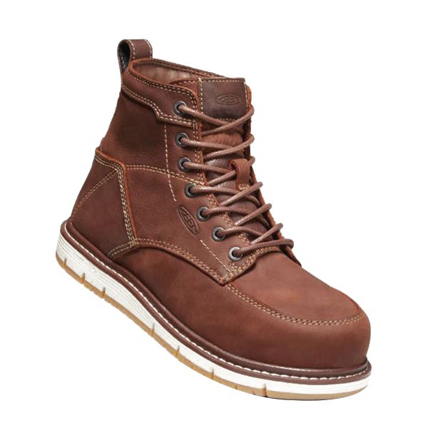 Keen San Jose Series Medium-Duty Work Boots, 6.5, M W, Gingerbread/Gum, Leather