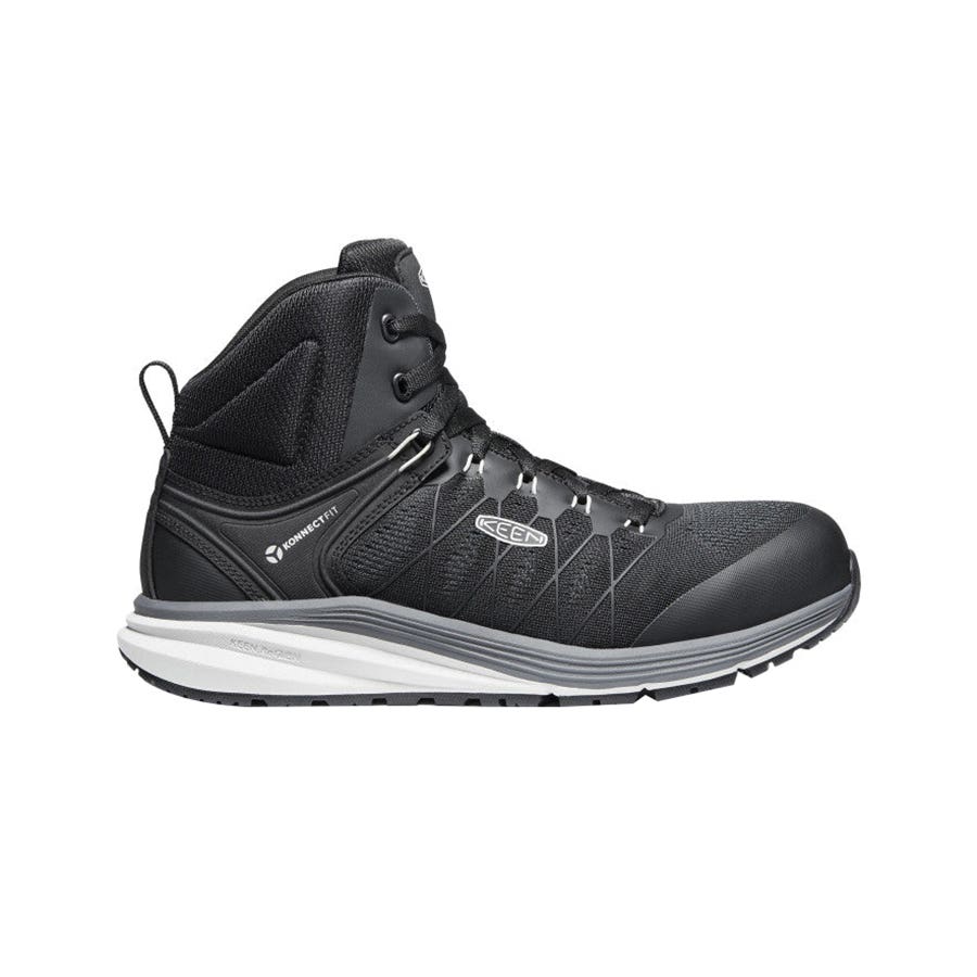 Keen Vista Energy Series Work Boots, 12, D W, Black/Vapor, Lace-Up
