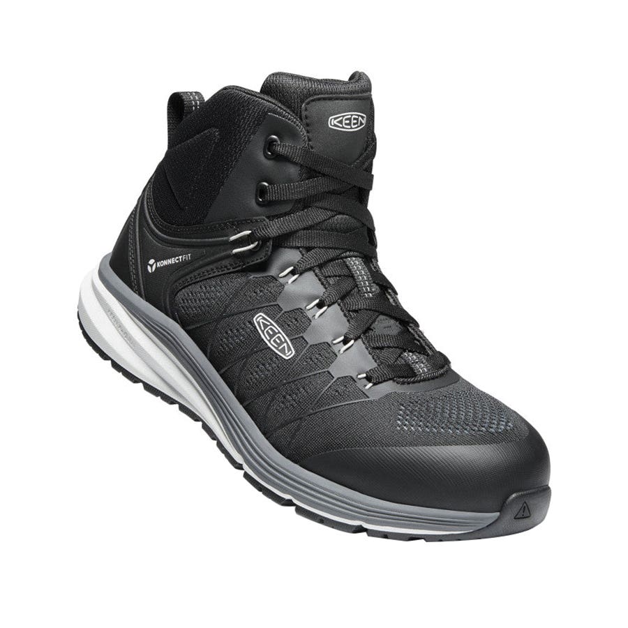 Keen Vista Energy Series Work Boots, 9, D W, Black/Vapor, Lace-Up