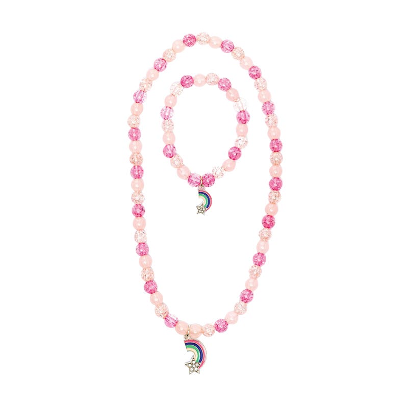 Great Pretenders Necklace and Bracelet Set, Bedazzled Star, Beads, Purple