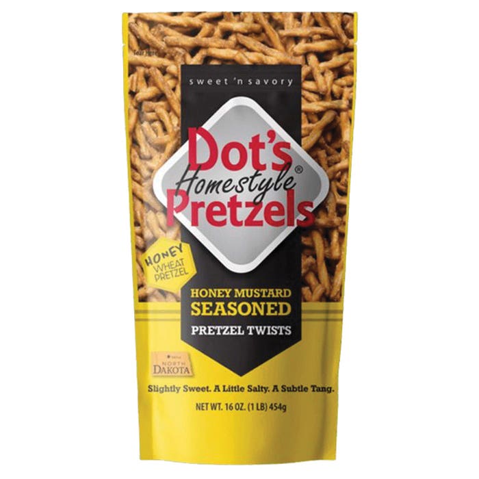 Dot's Homestyle Pretzels Twist, Honey Mustard Seasoned, 16 oz, Bag