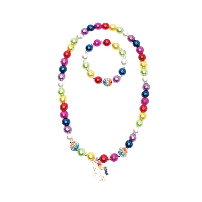 Great Pretenders Necklace and Bracelet Set, Unicorn, Beads