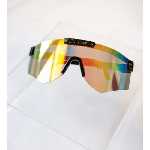Front Porch Boutique Sport Shade Sunglasses, Polycarbonate, Black, Polarized, Yellow Lens