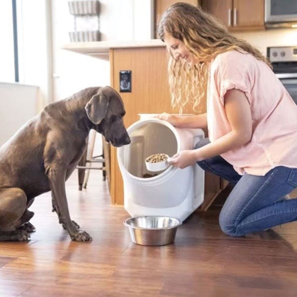 Petmate Vittles Vault 4360 Outback Stackable Food Storage Container, 60 lb, Plastic, Granite Stone, 20 in L, 12 in W
