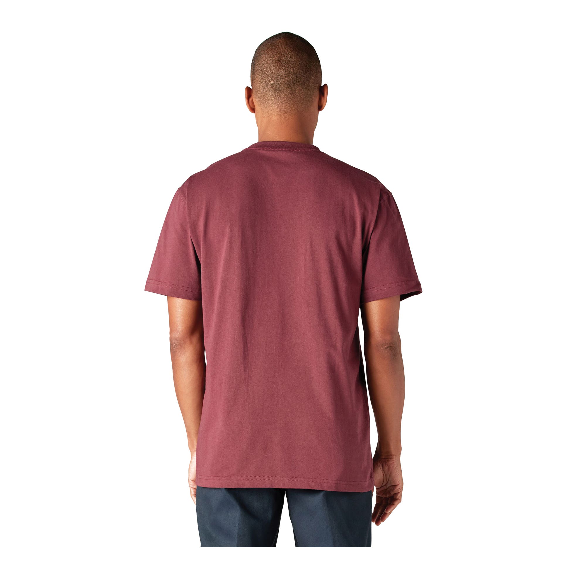Dickies Men's Heavyweight Short Sleeve Pocket T-Shirt, Burgundy, 2XL