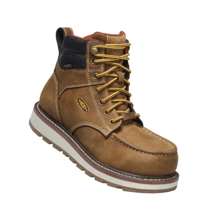 Keen Cincinnati Series Heavy-Duty Work Boots, 5, M W, Belgian/Sandshell, Leather, Lace-Up