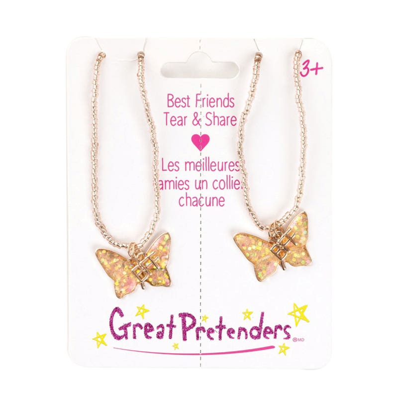 Great Pretenders Necklace, Butterfly, Beads, Clear Iridescent