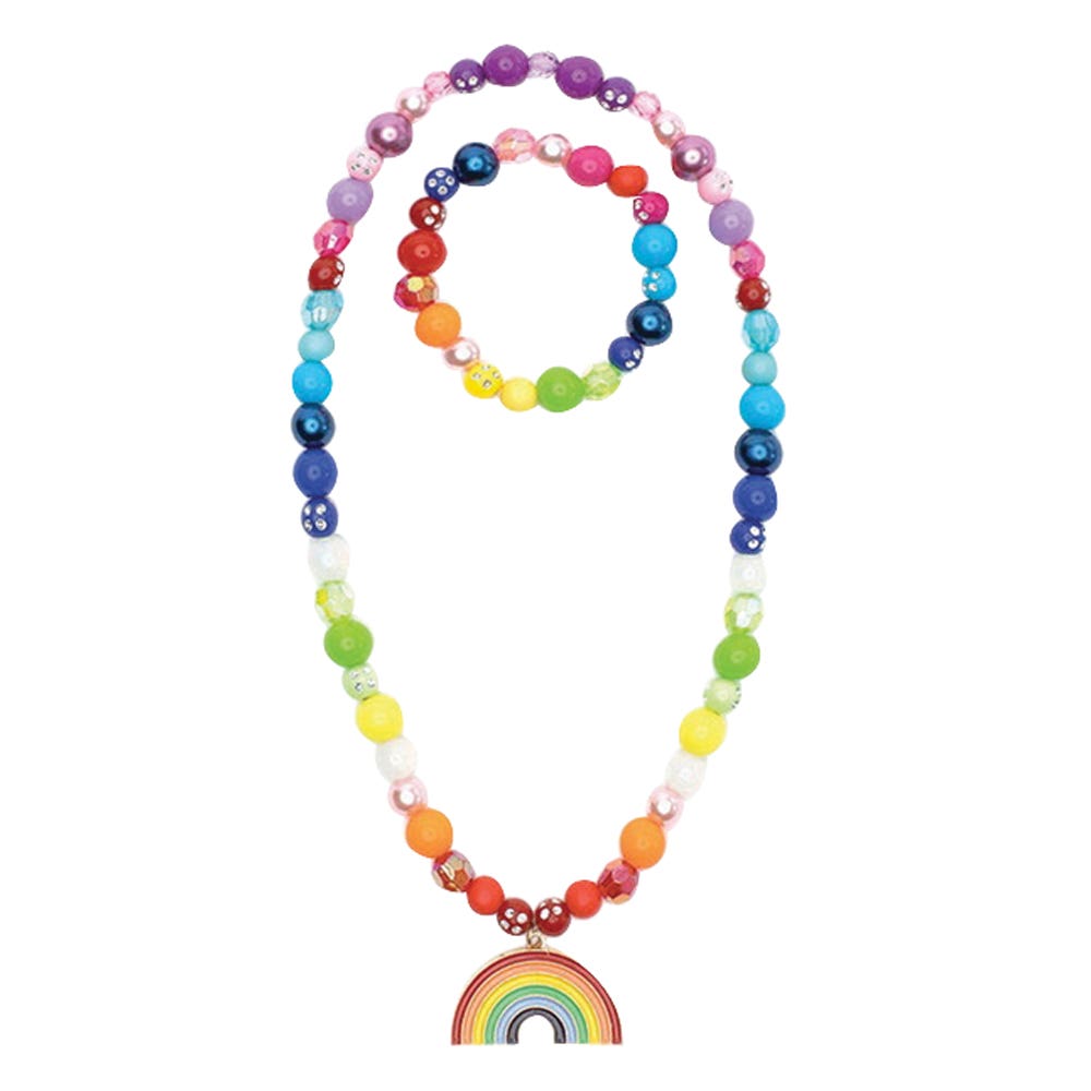 Great Pretenders Necklace and Bracelet Set, Double Rainbow, Beads, Multi-Color