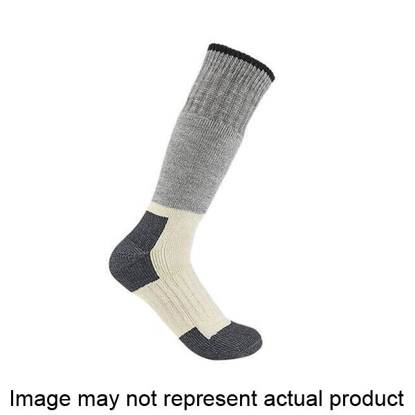 Carhartt Boot Socks, Men's, XL, Acrylic/Elastin/Merino Wool/Virgin Wool/Nylon/Polyester, Gray