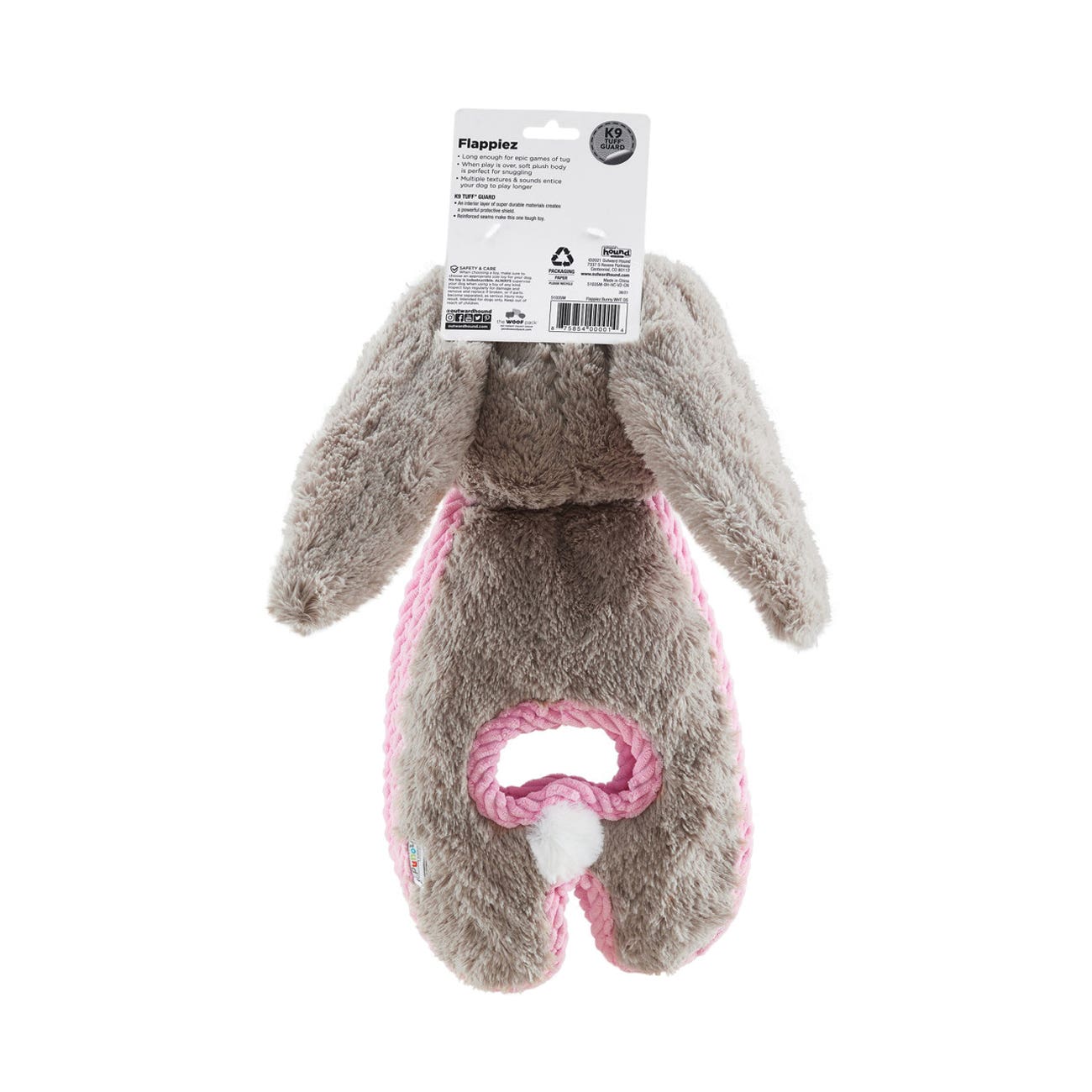 Charmingpet Dog Toy, Cuddle Tug, Bunny, Corduroy/Plush