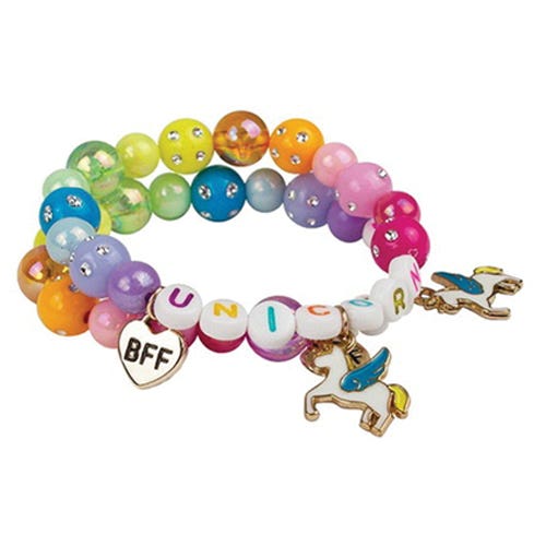 Great Pretenders Bracelet, BFF Heart, Unicorn, Beads, Rainbow