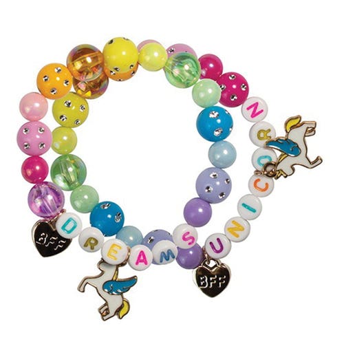 Great Pretenders Bracelet, BFF Heart, Unicorn, Beads, Rainbow