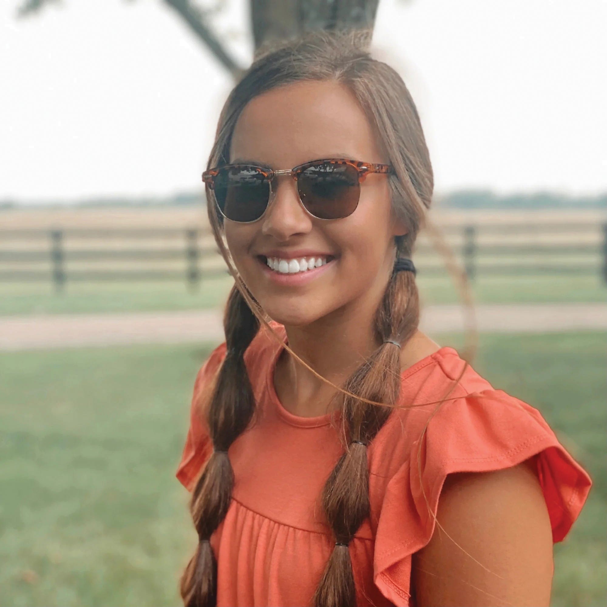Front Porch Boutique Rimless Sunglasses, Polycarbonate, Tortoise
