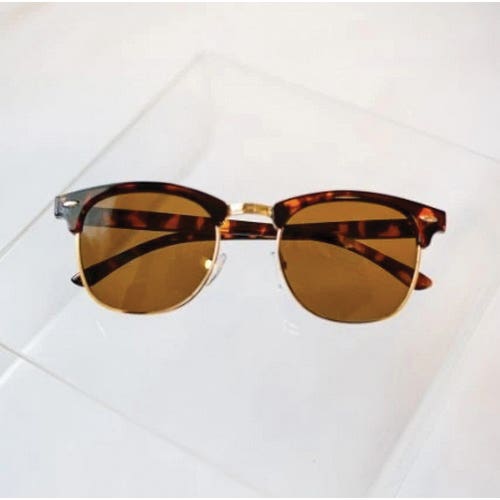 Front Porch Boutique Rimless Sunglasses, Polycarbonate, Tortoise