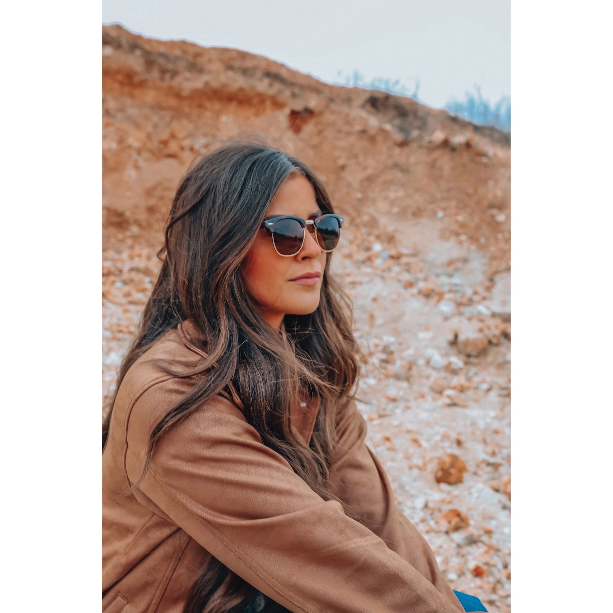 Front Porch Boutique Rimless Sunglasses, Polycarbonate, Tortoise