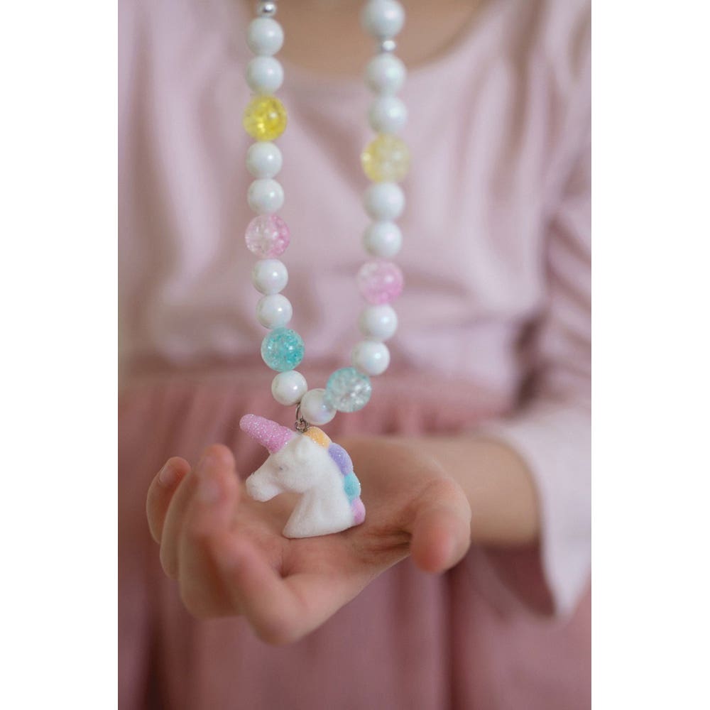 Great Pretenders Necklace and Bracelet Set, Unicorn, Beads, Blue/Pink/White/Yellow