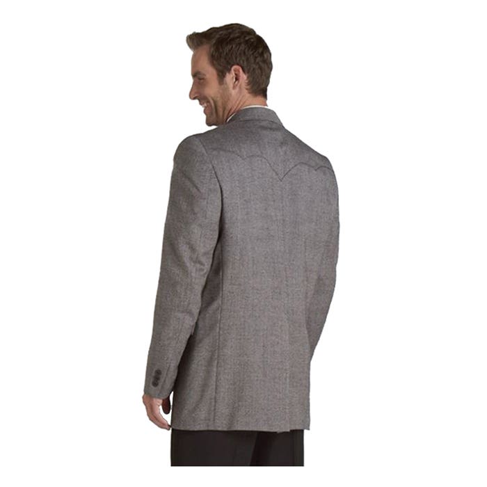Circle S Plano Series Coat, 44, Polyester/Wool, Donegal Black, Button, Regular