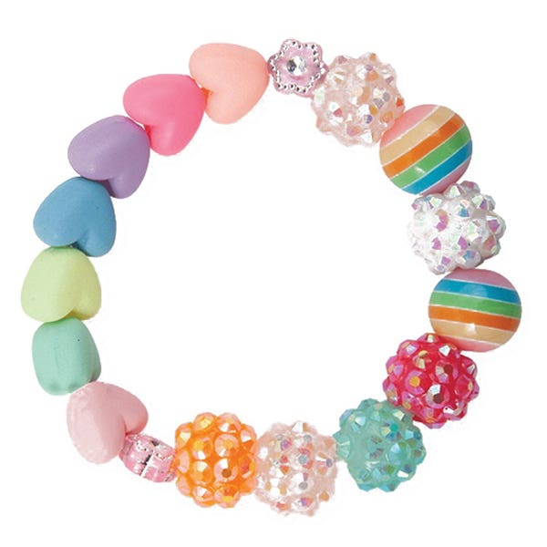 Great Pretenders Bracelet, Hearts, Flowers, Rainbow, Beads