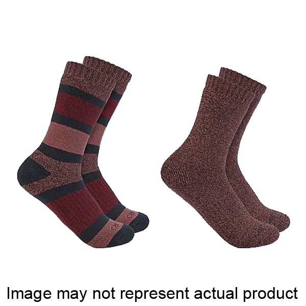Carhartt Crew Socks, Women's, L, Acrylic/Fiber/Polyester/Elastane, Assorted