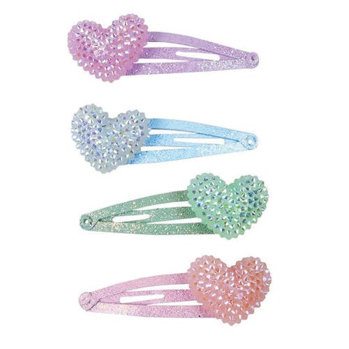 Great Pretenders Sparkle Heart Bobble Hair Clip, Blue/Mint/Pink/Purple