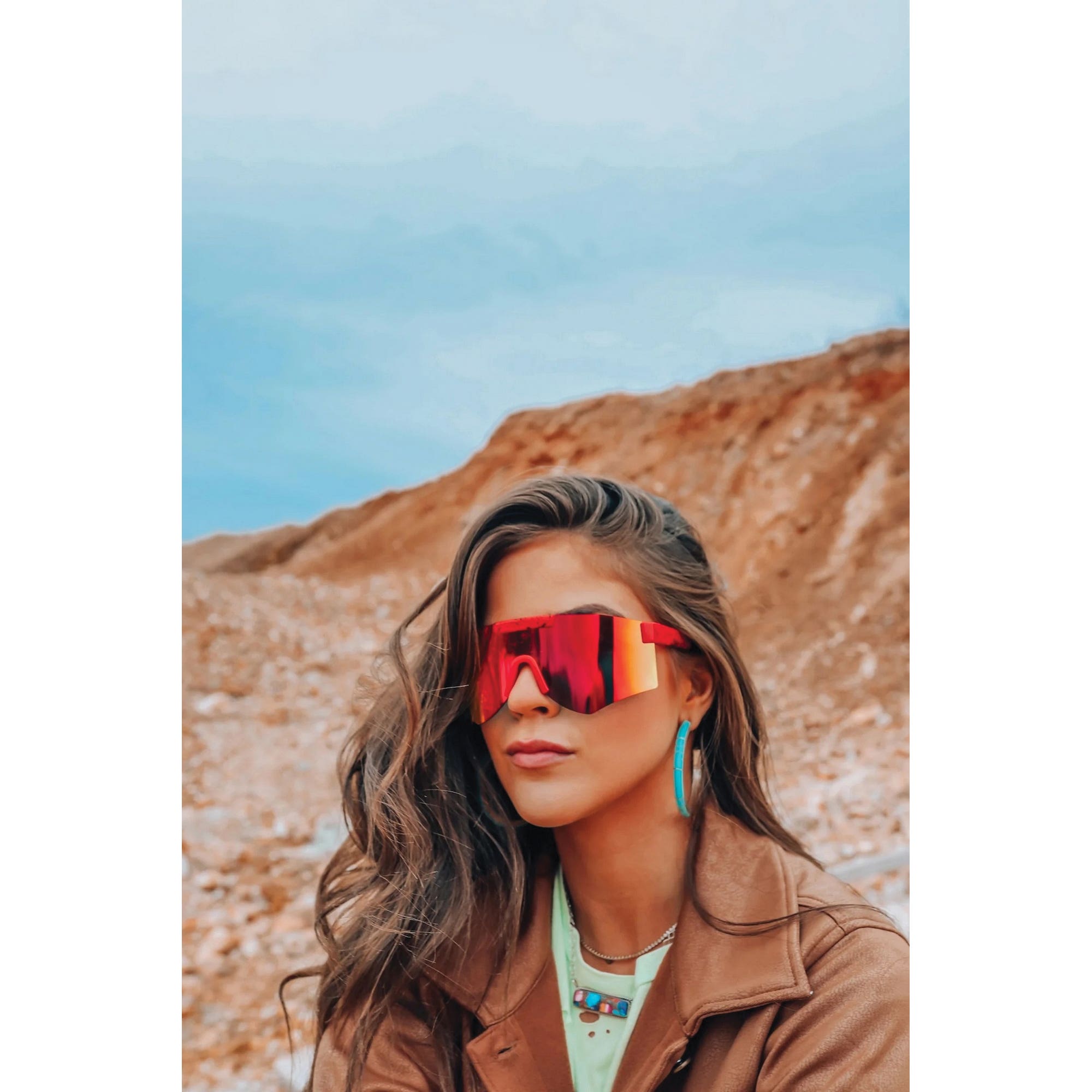 Front Porch Boutique Sport Shade Sunglasses, Polycarbonate, Red, Polarized