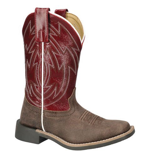 Smoky Mountain Boots 3316Y-4.5 Western Boots, Y4.5, Brown/Burgundy, Leather