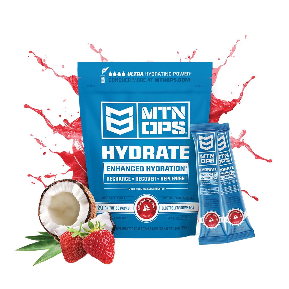 MTN OPS HYDRATE Series Drink Mix, Strawberry, Coconut, 6 oz
