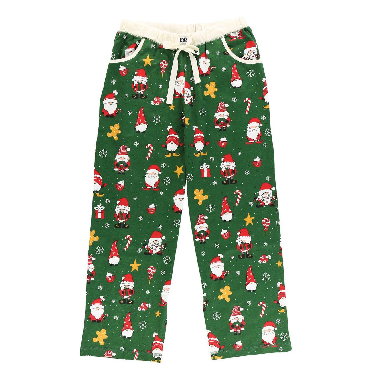 LazyOne Christmas Gnome Pajama Pants, Women's, L, Cotton