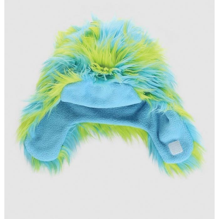 LazyOne Kid's and Adult Critter Cap, Monster, L, Faux Fur, Blue/Green