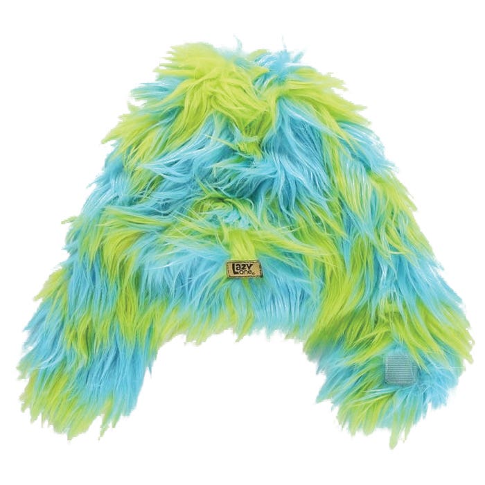 LazyOne Kid's and Adult Critter Cap, Monster, S, Faux Fur, Blue/Green