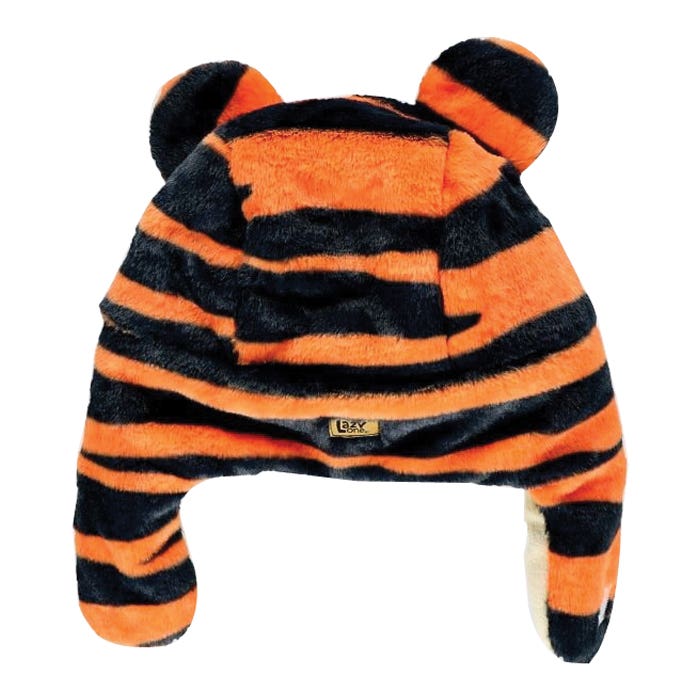 LazyOne Kid's and Adult Critter Cap, Tiger, S, Faux Fur