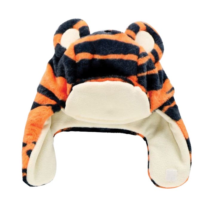 LazyOne Kid's and Adult Critter Cap, Tiger, L, Faux Fur