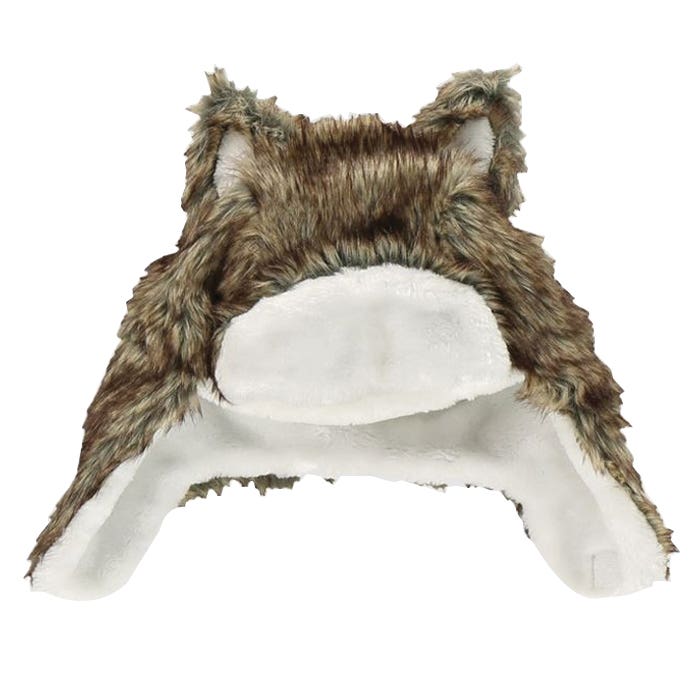 LazyOne Kid's and Adult Critter Cap, Wolf, S, Faux Fur