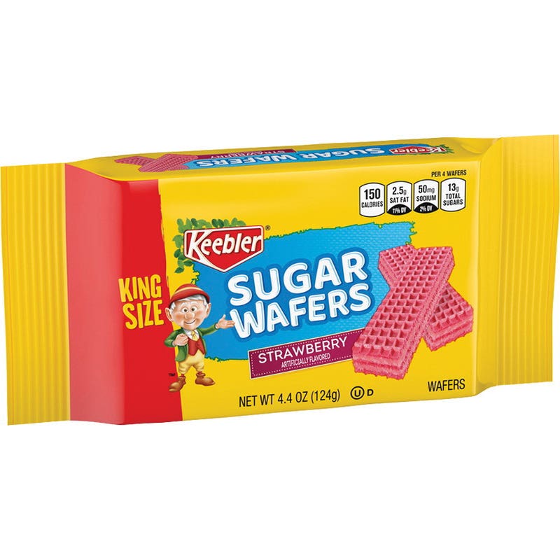 Keebler Sugar Wafers, Strawberry, 4.4 oz