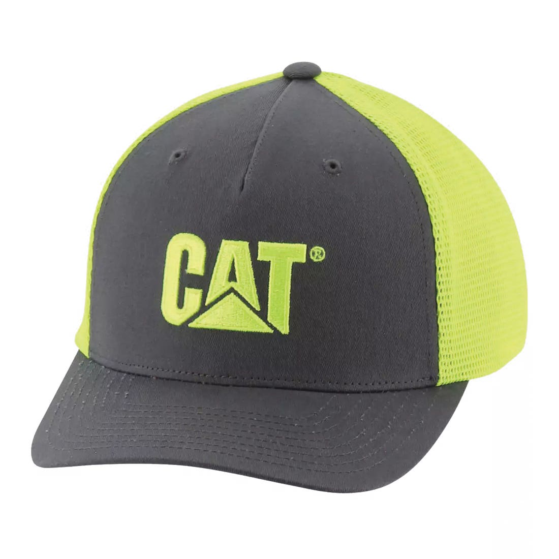 CAT Cap, Embroidered Logo, Men's, One-Size, Cotton/Polyester, Hi-Vis Yellow