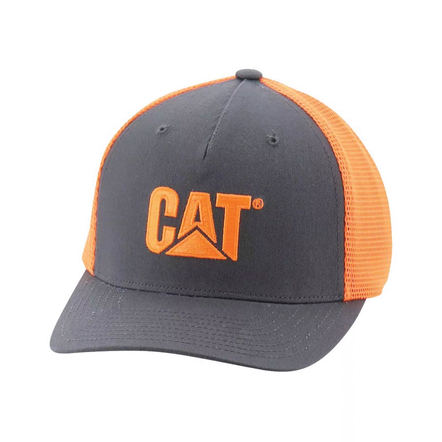 CAT Cap, Embroidered Logo, Men's, One-Size, Cotton/Polyester, Hi-Vis Orange