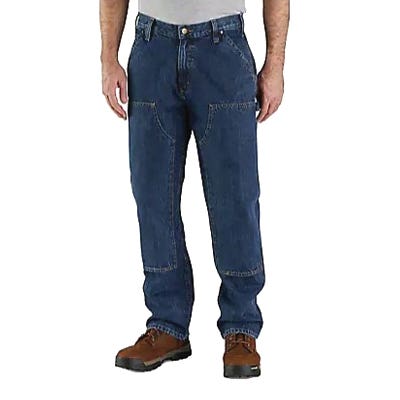 Carhartt Men's Utility Logger Jeans, 38 in, 34 in L, Canal, Loose