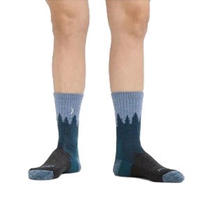 Darn Tough Treeline Series 1971-LT DENM-S Micro Crew Hiking Socks, Women's, S, Lycra Spandex/Merino Wool/Nylon