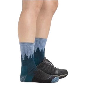 Darn Tough Treeline Series 1971-LT DENM-S Micro Crew Hiking Socks, Women's, S, Lycra Spandex/Merino Wool/Nylon