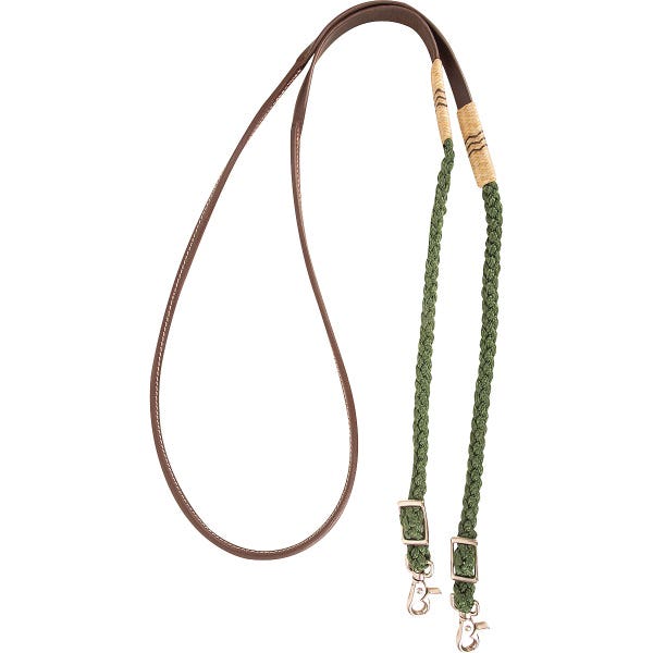 Cashel Adjustable Flat Braid Reins, Green