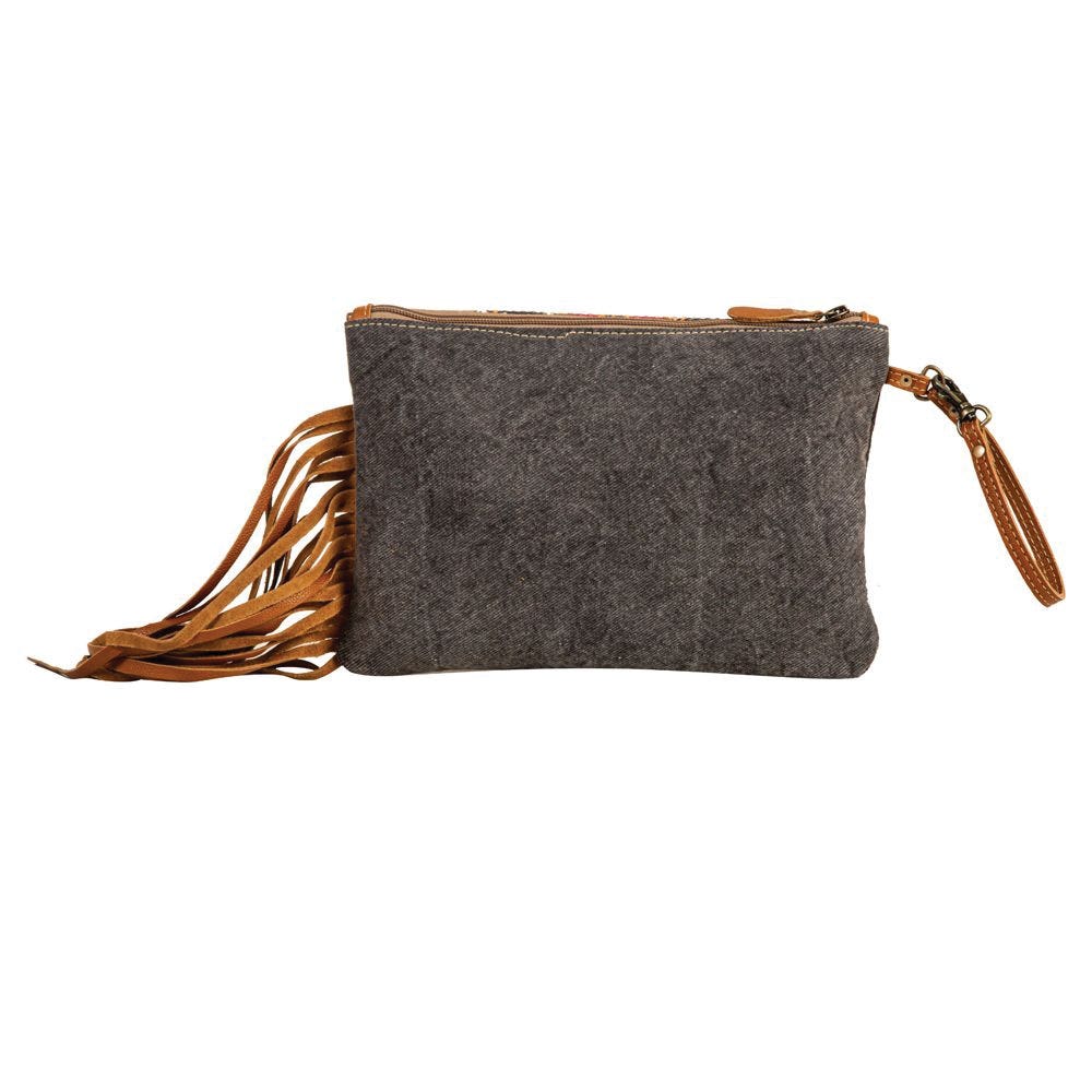 Myra Bag Hand Tooled Bag, Mojave Paisley Fringed, Zipper