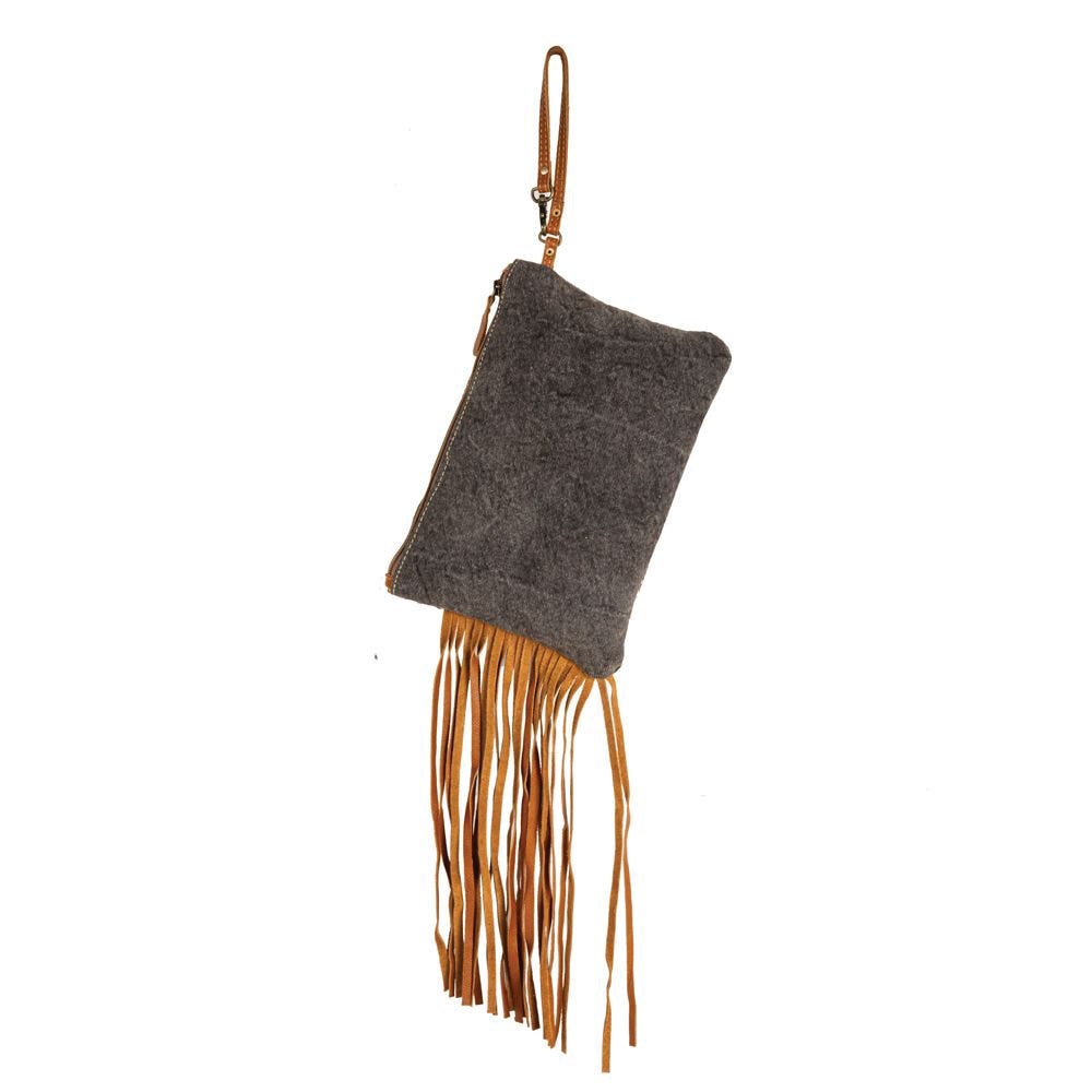 Myra Bag Hand Tooled Bag, Mojave Paisley Fringed, Zipper