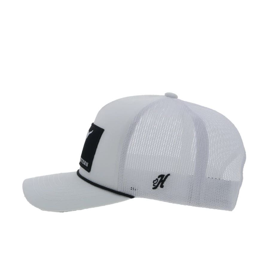 Hooey Hat, Wright Brothers Black, White, Grey Rectangle Patch, Men's, One Size Fits All, Odessa, White